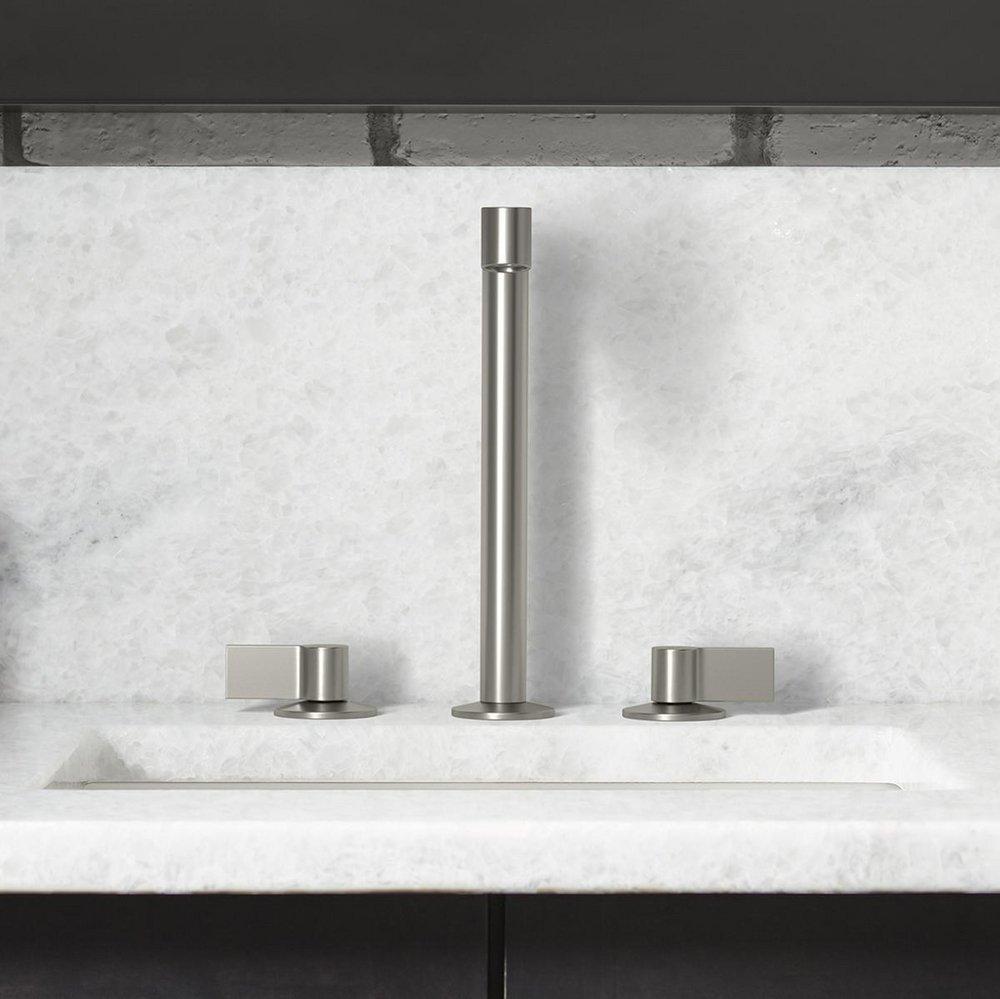 Widespread Lever Bathroom Faucet Handles in Vibrant Brushed Nickel 