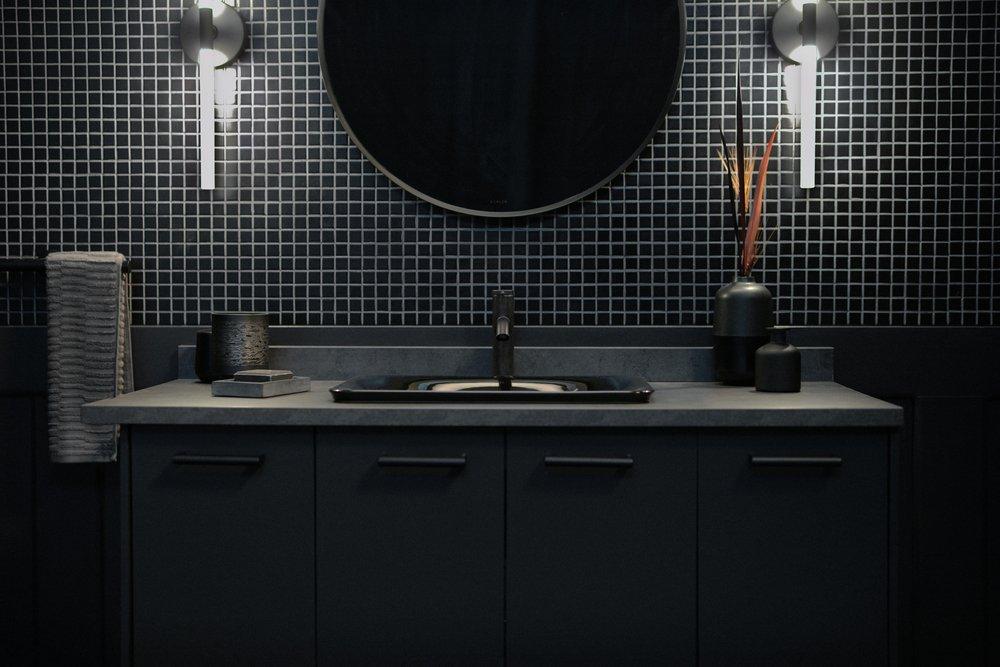 KOHLER Matte Black Single Handle Bathroom Sink Faucet 