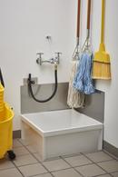 FIAT Products White 24 x 24 in. 1-Bowl Floor Mount Composite Square Mop Service Basin with 3 in. Center Drain 