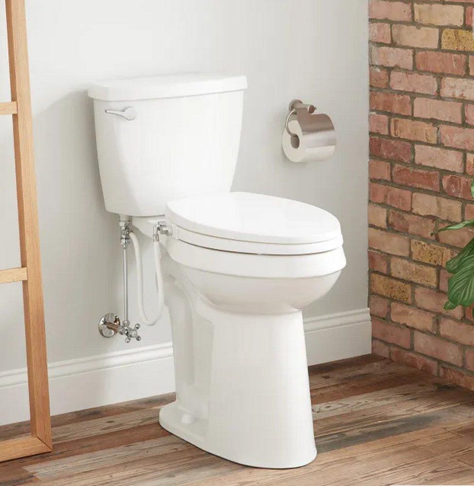 Signature Hardware White 1.28 gpf Elongated Floor Mount Toilet Bowl 