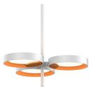 18-1/2 in. 90W 3-Light LED Pendant in Satin White with Apricot