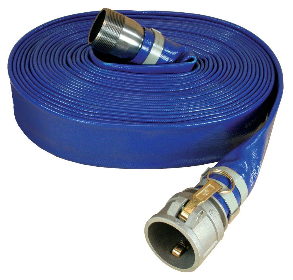 Abbott Rubber Co Inc Blue 50 ft. MNPSH x Female Quick Connect PVC Discharge Hose in Blue 