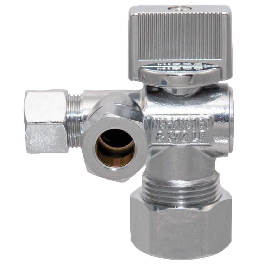 NIBCO Chrome Plated Compression Angle Supply Stop Valve in Chrome Plated 