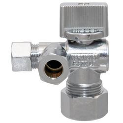 5/8 x 3/8 x 3/8 in. Compression Angle Supply Stop Valve in Chrome Plated