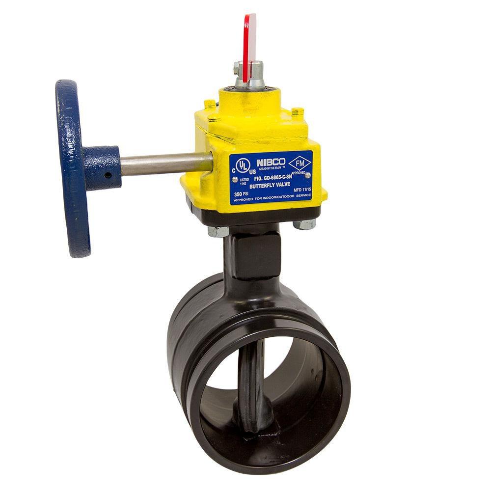NIBCO Ductile Iron Grooved EPDM Gear Operator with Switch Butterfly Valve 