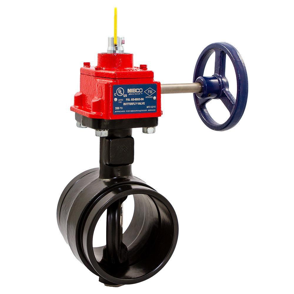 NIBCO Ductile Iron Grooved EPDM Gear Operator with Switch Butterfly Valve 