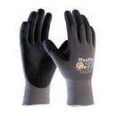 L Size Micro-foam Nitrile Coated Nylon and Lycra Knit Gloves in Black and Grey
