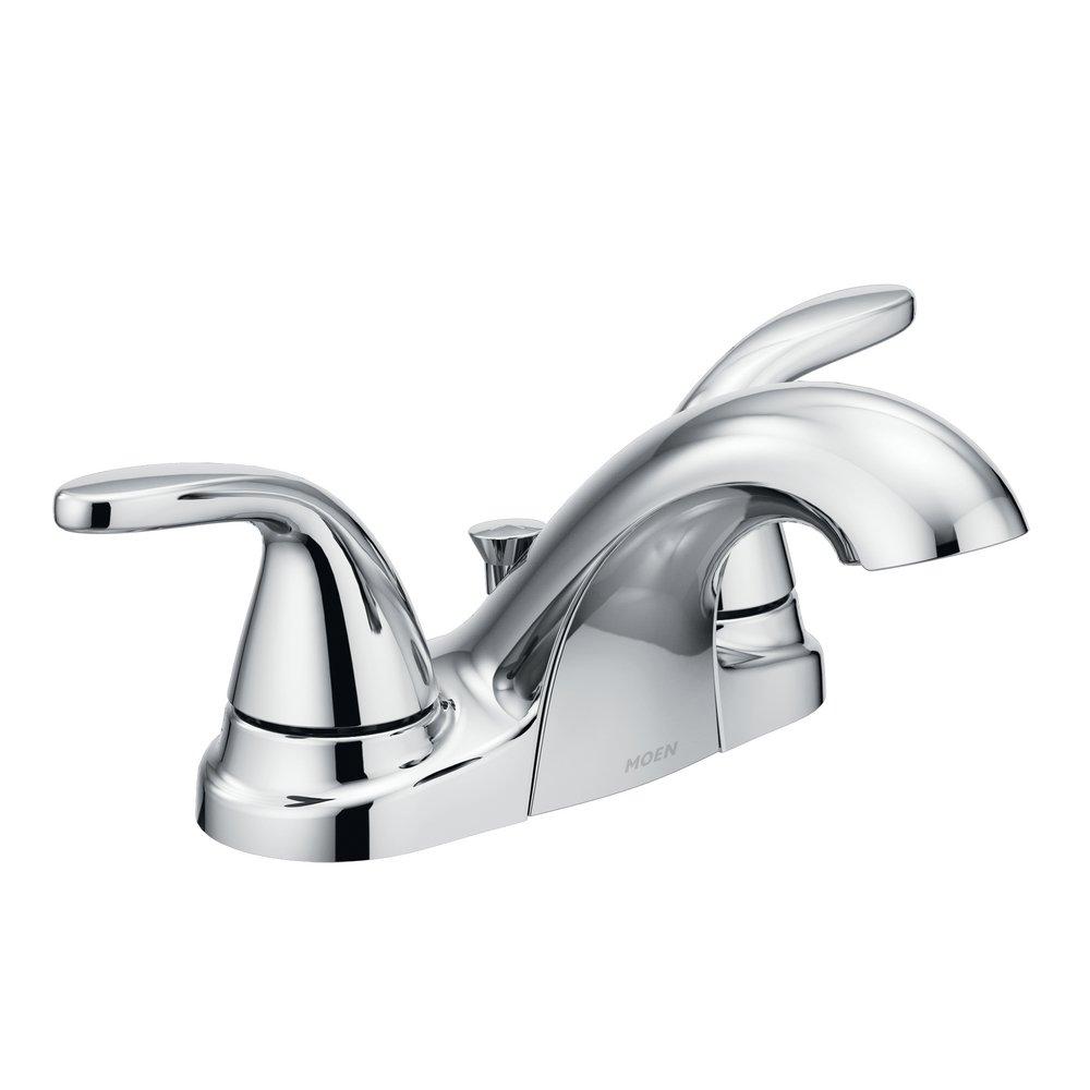 Moen Chrome Two Handle Centerset Bathroom Sink Faucet 