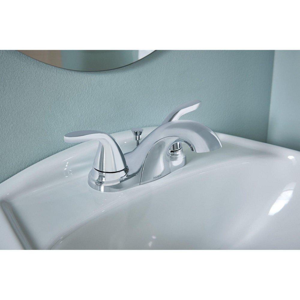 Moen Chrome Two Handle Centerset Bathroom Sink Faucet 