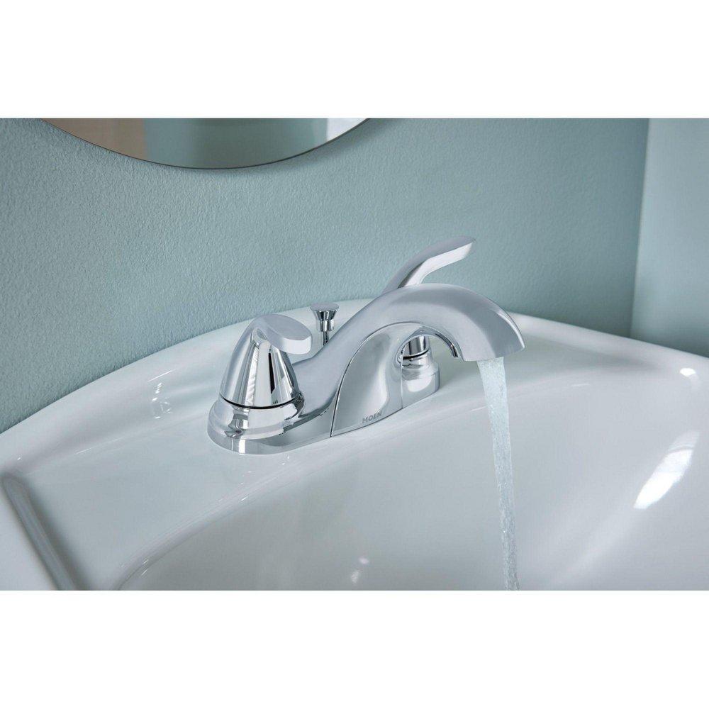 Moen Chrome Two Handle Centerset Bathroom Sink Faucet 