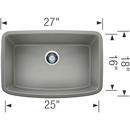 BLANCO Truffle 27 x 18 in. No Hole Composite Single Bowl Undermount Kitchen Sink 