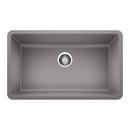 30 x 18 in. No Hole Composite Single Bowl Undermount Kitchen Sink in Metallic Grey
