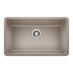 30 in. Undermount Silgranit Single Bowl Kitchen Sink in Truffle