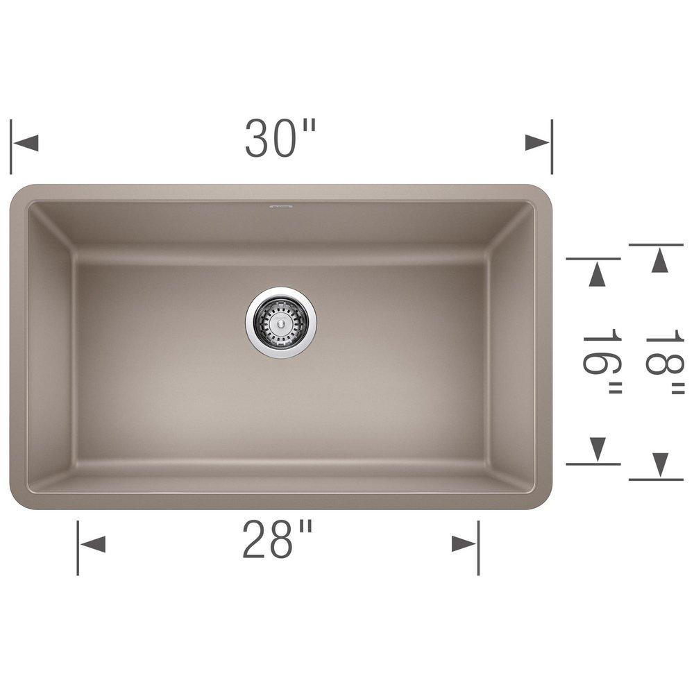 BLANCO Truffle 30 x 18 in. No Hole Composite Single Bowl Undermount Kitchen Sink 