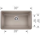 BLANCO Truffle 30 x 18 in. No Hole Composite Single Bowl Undermount Kitchen Sink 