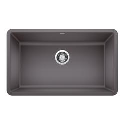 30 in. Undermount Silgranit Single Bowl Kitchen Sink in Cinder