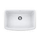 27 x 18 in. No Hole Composite Single Bowl Undermount Kitchen Sink in White