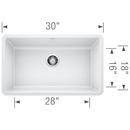 BLANCO White 30 x 18 in. No Hole Composite Single Bowl Undermount Kitchen Sink 