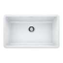 30 x 18 in. No Hole Composite Single Bowl Undermount Kitchen Sink in White
