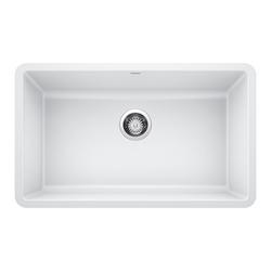 30 in. Undermount Silgranit Single Bowl Kitchen Sink in White