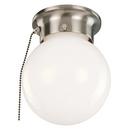 Design House Satin Nickel 60W 1-Light Medium E-26 Incandescent Ceiling Flush Mount Fixture with Pull-Chain 