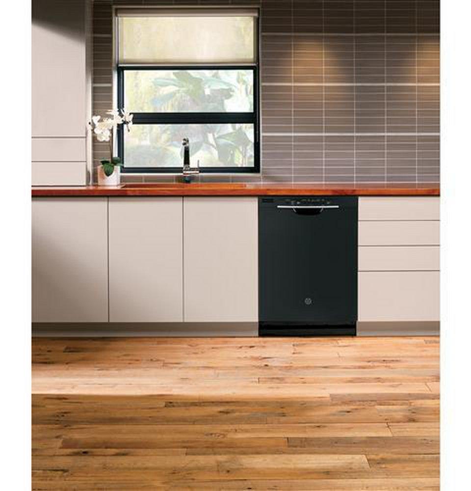 GE&reg; Black 23-3/4 in. 16 Place Settings Dishwasher 