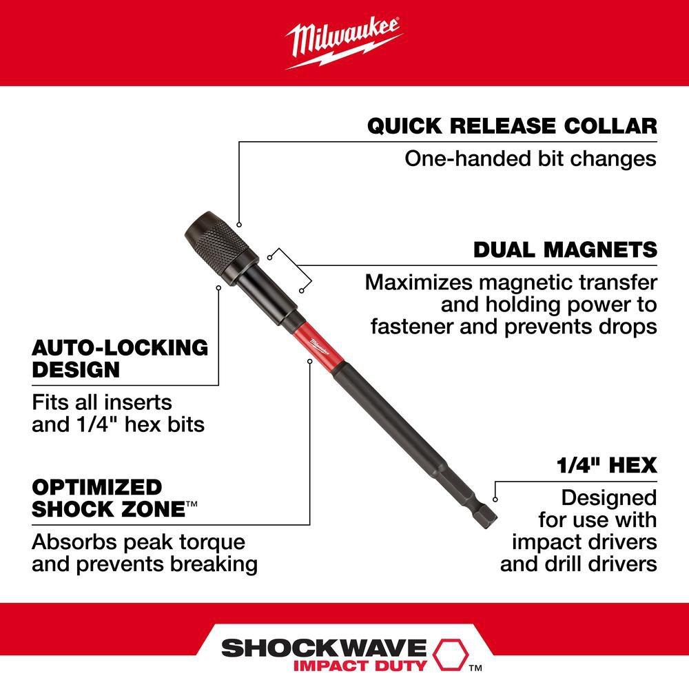 Milwaukee® Silver Impact Locking Bit Holder (1-Piece) 