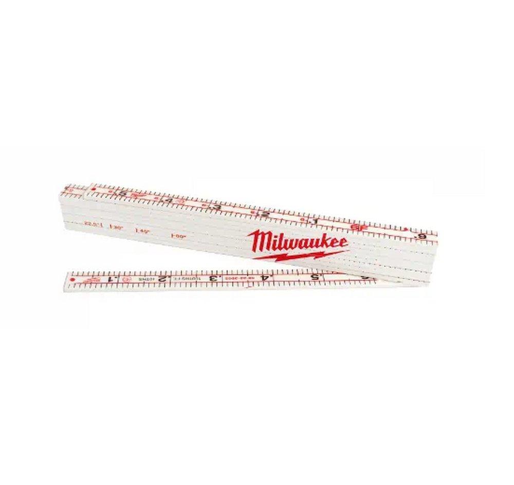 Milwaukee&reg; White Folding Ruler 