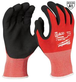 L Size Nylon and Nitrile Glove in Red, Black and Grey