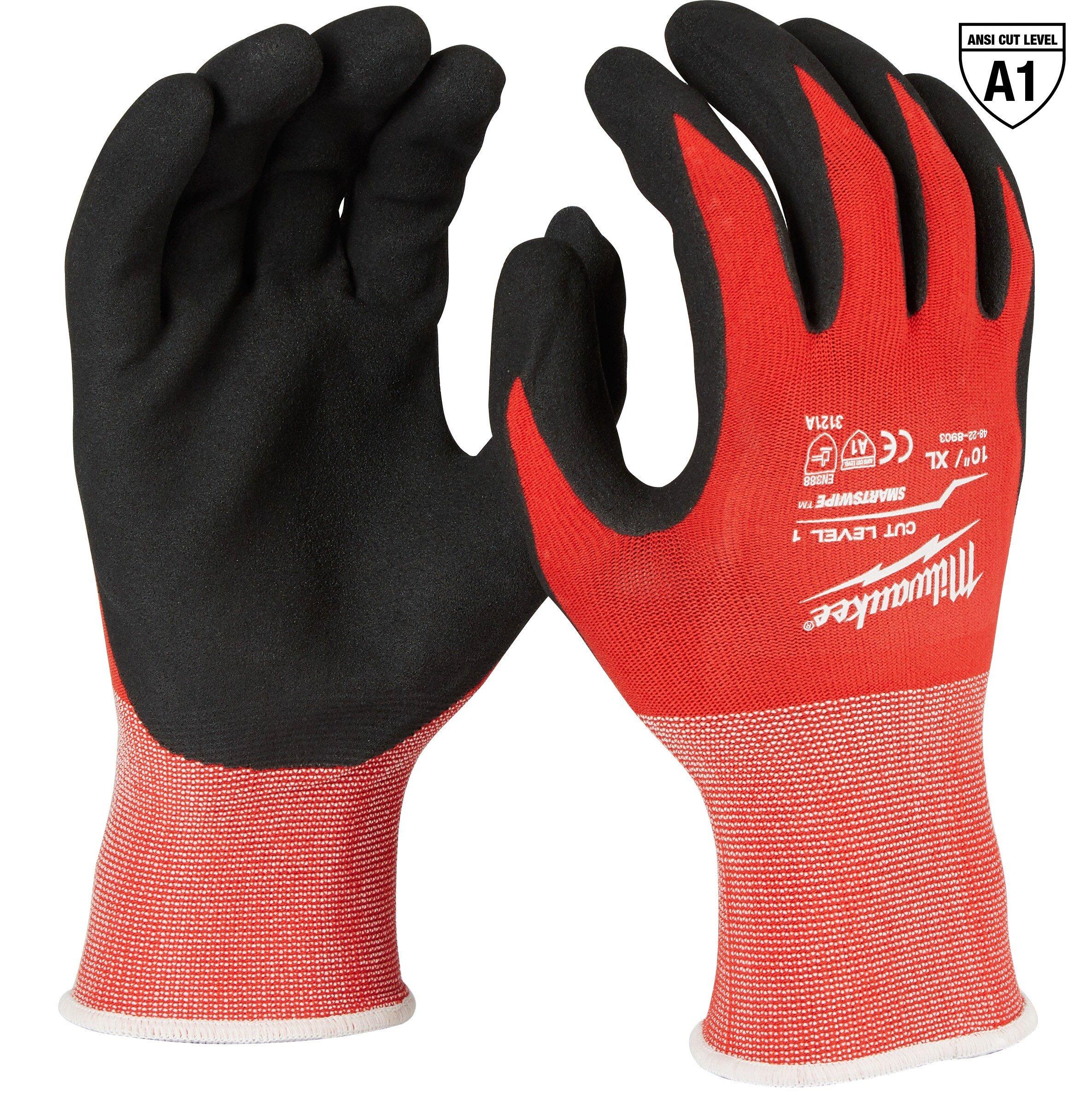 Milwaukee&reg; Black Plastic and Rubber Glove in Red and Black 
