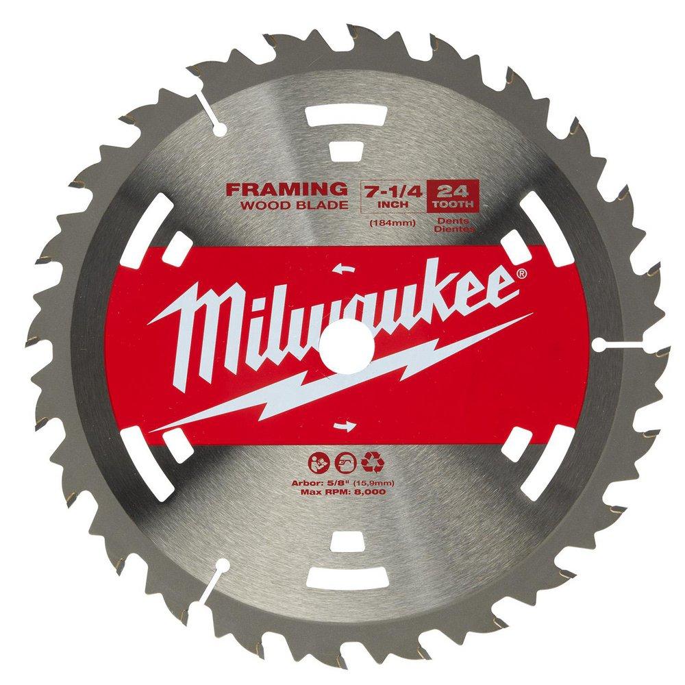 Milwaukee&reg; Silver 7-1/4" 24T BASIC FRAMER CIRCULAR SAW BLADES BULK 10 