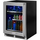 23-7/8 in. 5.1 cf Built-in High Efficiency Dual Zone Wine and Beverage Center with Frame, Door with Lock and Integrated Left Hinge in Stainless
