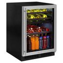 23-7/8 in. 5.1 cf Built-in Dual Zone Wine and Beverage Center with Frame, Glass Door and Right Hinge in Stainless