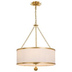 31 x 24 in. 60W 1-Tier 6-Light Incandescent Mid-century, Modern and Tropical Chandelier in Antique Gold