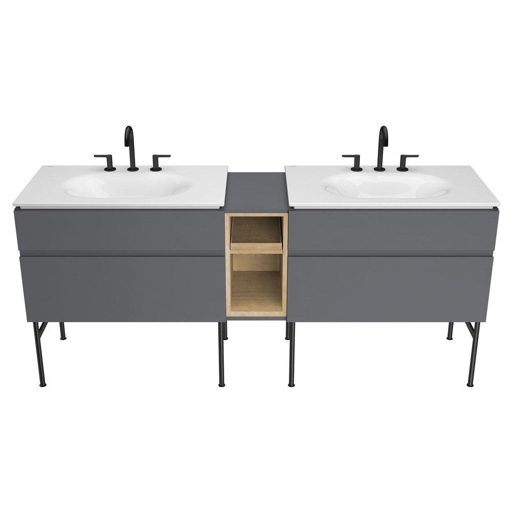 American Standard Matte Black Two Handle Widespread Bathroom Sink Faucet with Metal Pop-Up Drain 