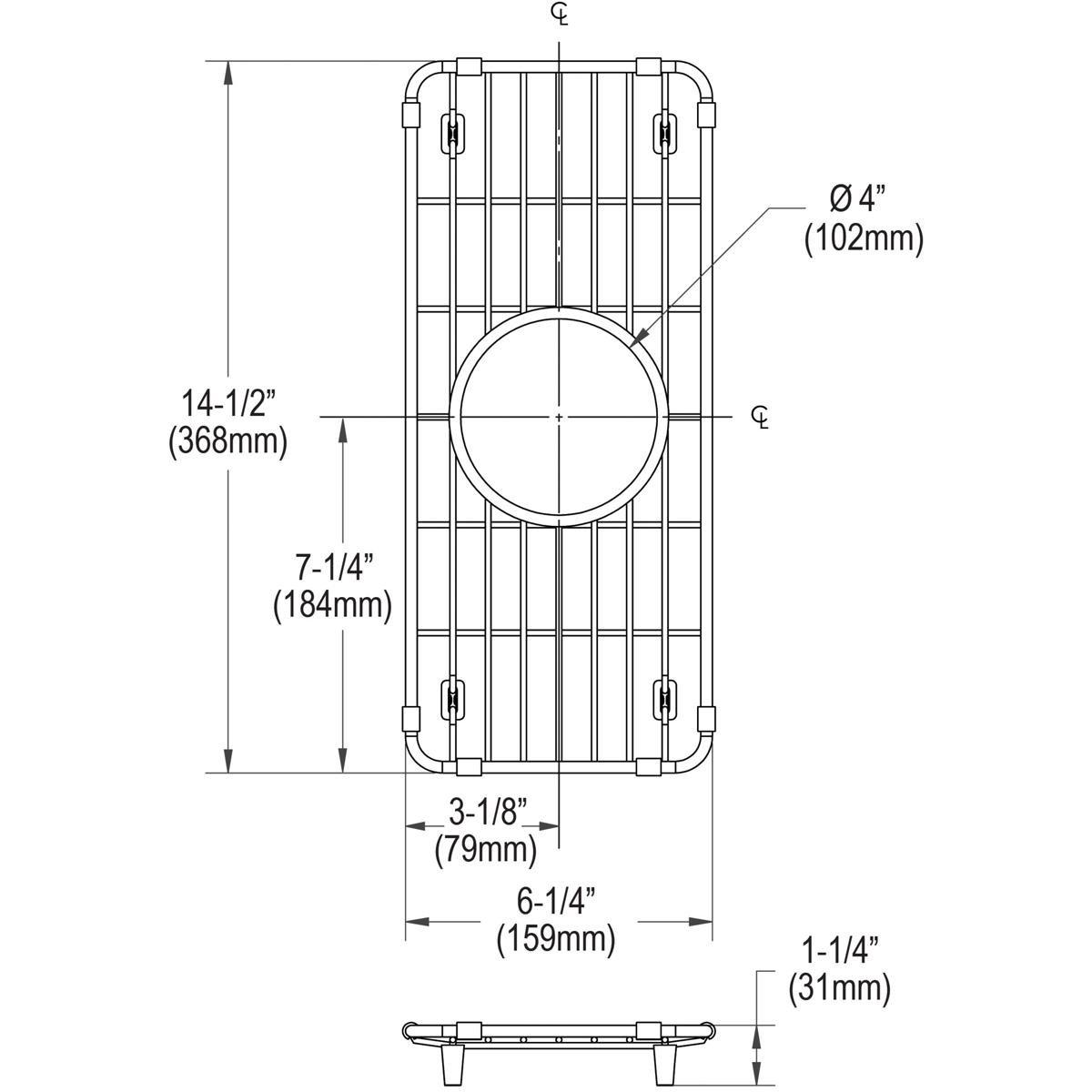 Elkay Polished Stainless Steel Stainless Steel Grid 