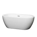 Wyndham Collection White 59-3/4 x 29-1/4 in. Freestanding Bathtub with Rear Center Drain 