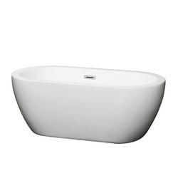 59-3/4 x 29-1/4 in. Freestanding Bathtub with Rear Center Drain in White