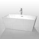 Wyndham Collection White/Polished Chrome 63 x 31-1/2 in. Freestanding Bathtub Center Drain 