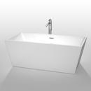 63 x 31-1/2 in. Freestanding Bathtub Center Drain in White with Polished Chrome