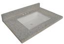 37 in x 22 in Single Bowl Cultured Marble Vanity Top in Moonscape Grey