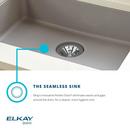 Elkay White 25 x 18-1/2 in. 1-Hole Undermount Quartz Rectangular Laundry Sink with 3-5/8 in. Rear Center Drain 
