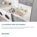 Elkay White 25 x 18-1/2 in. 1-Hole Undermount Quartz Rectangular Laundry Sink with 3-5/8 in. Rear Center Drain 