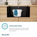 Elkay White 25 x 18-1/2 in. 1-Hole Undermount Quartz Rectangular Laundry Sink with 3-5/8 in. Rear Center Drain 
