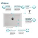 Elkay White 25 x 18-1/2 in. 1-Hole Undermount Quartz Rectangular Laundry Sink with 3-5/8 in. Rear Center Drain 