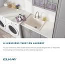 Elkay White 25 x 18-1/2 in. 1-Hole Undermount Quartz Rectangular Laundry Sink with 3-5/8 in. Rear Center Drain 