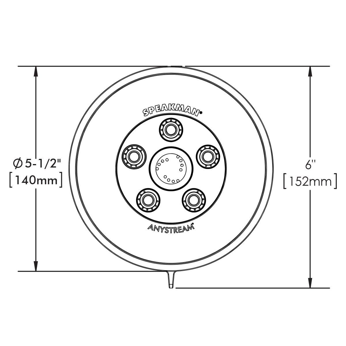 Speakman Polished Chrome 1.75 gpm 3-Function Round Showerhead 