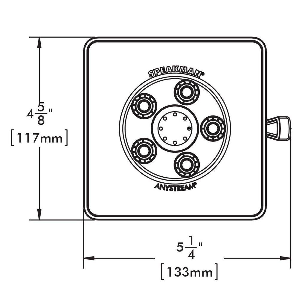 Speakman Polished Chrome Single Function Full Showerhead 