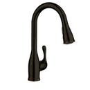 Single Handle Pull Down Kitchen Faucet with Reflex and Power Clean Technology in Mediterranean Bronze