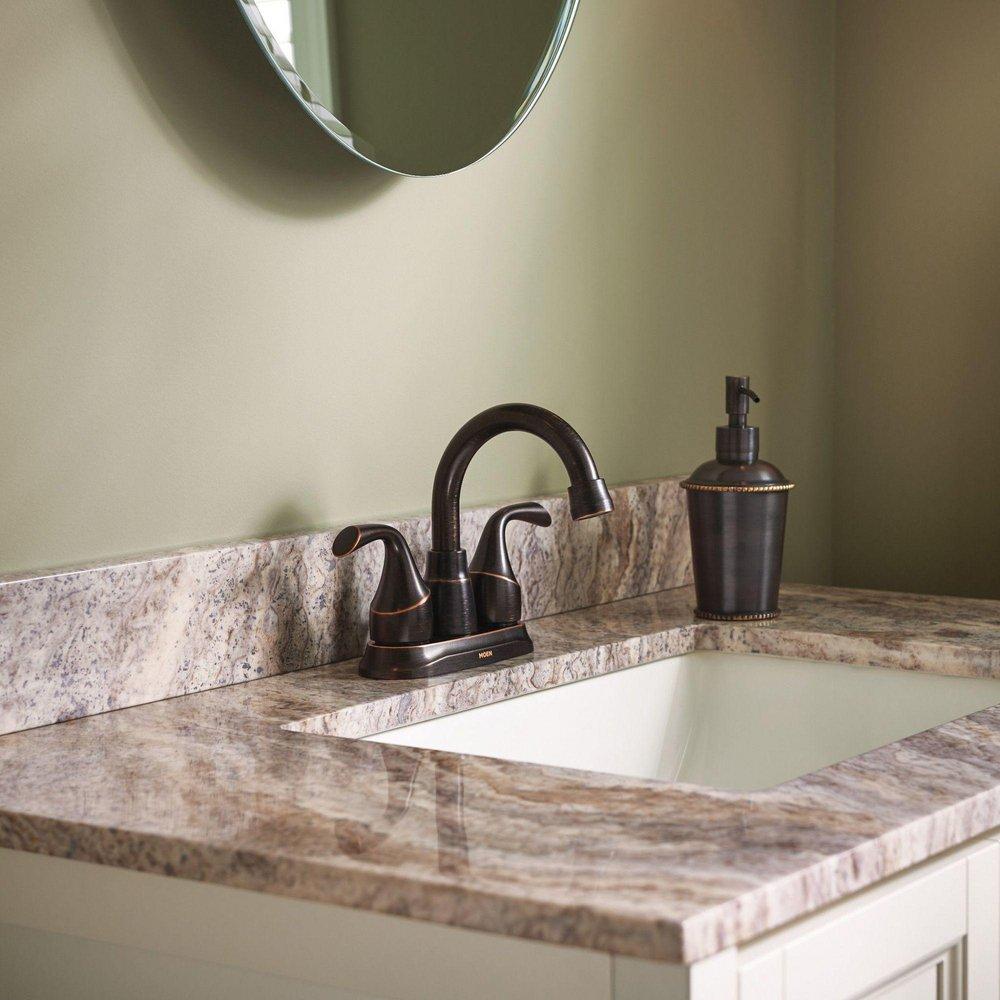 Moen Mediterranean Bronze Two Handle Centerset/Minispread Bathroom Sink Faucet 